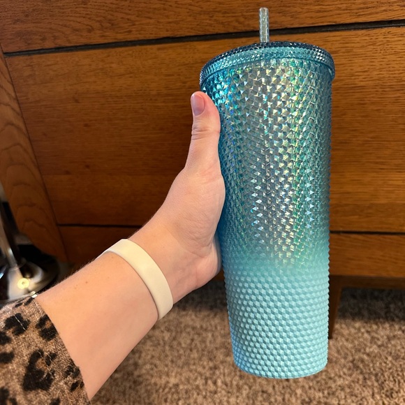 Starbucks Gradient Blue Bling Ombre Studded Tumbler 2023 Venti Cup 24oz - Picture 2 of 7